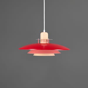 Orange and red lamp, scandinavian design, Form light, Danish pendant, ceiling light lamp, mid century modern, design lighting lamp