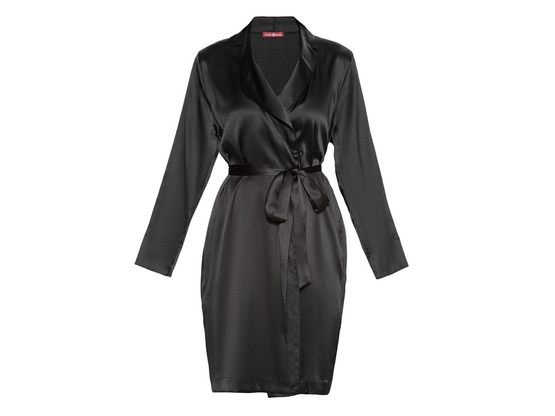 Black Silk Robe Robe Boheme Silk Robe Silk Lingerie Etsy