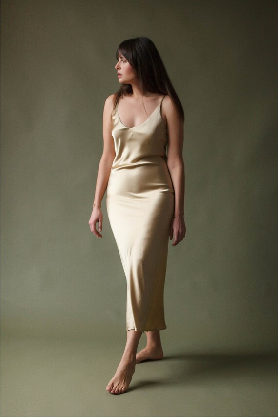 slip dress silk long