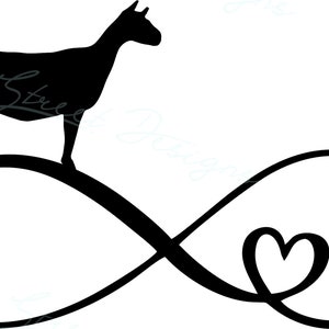 Alpine Molkerei Ziege Infinity Herz - Livestock Show, Show Ziege, Bauernhof Tier Digitale Datei, SVG, Cricut, Silhouette, Cut File, Vinyl Aufkleber 03