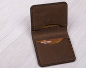 Slim leather wallet, Minimalistic holder, Front pocket wallet, Bifold wallet, Cash case, Credit card case, Business card, Leather wallet