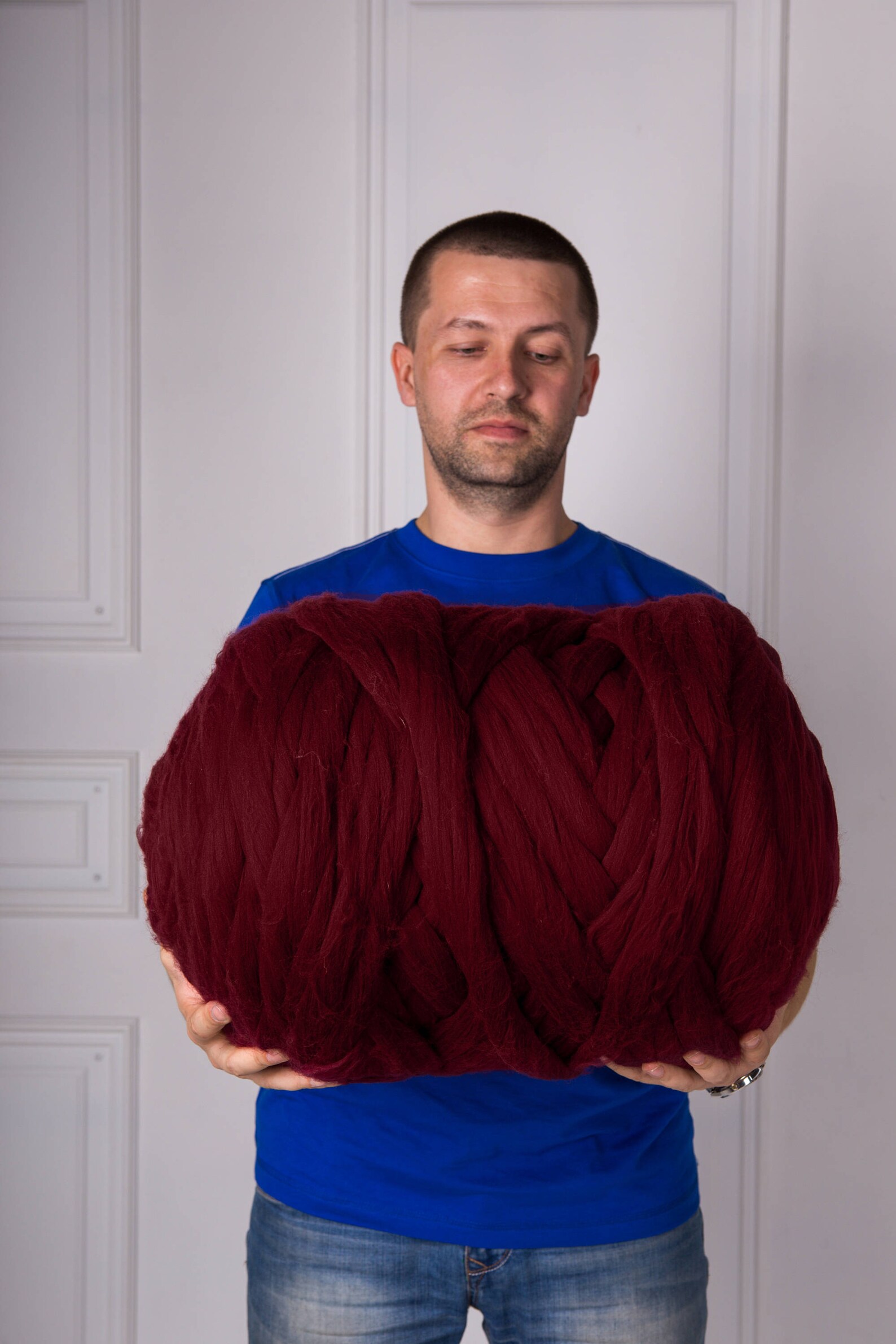 Super bulky yarn Merino wool roving Chunky yarn Wool yarn Etsy