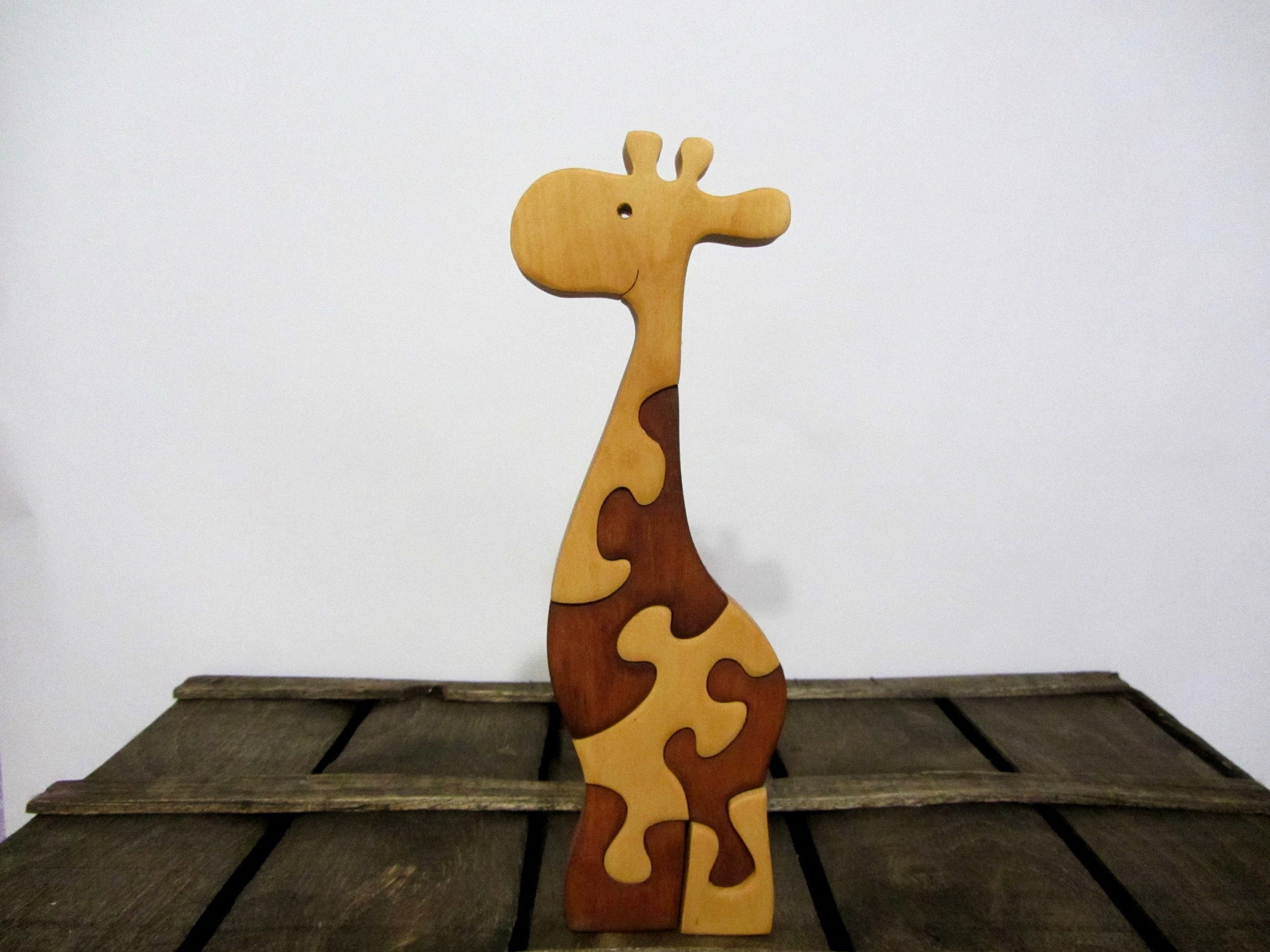 Assembly puzzle Educational puzzle Wooden Giraffe Wooden Etsy