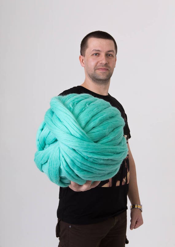 Super bulky yarn Merino wool yarn Wool roving Giant yarn Etsy