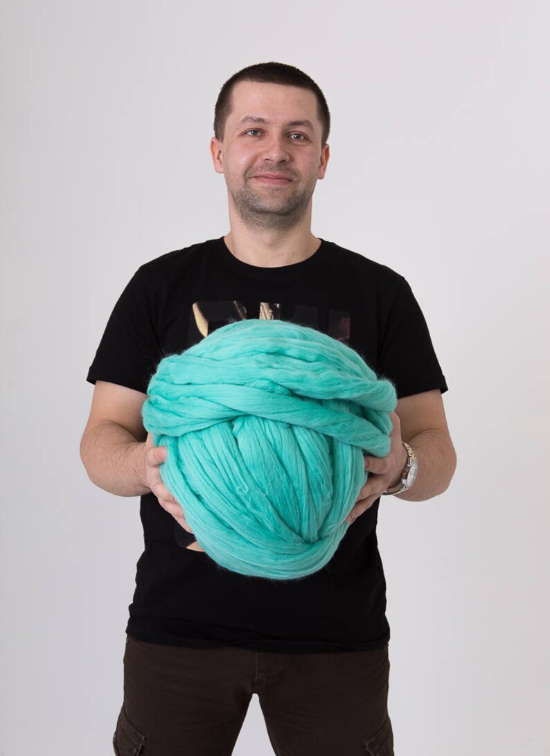 Super bulky yarn Merino wool yarn Wool roving Giant yarn Etsy