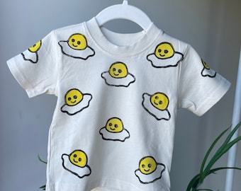 Egg Shirt - Baby/Toddler/Kid - 100% Cotton Hand-Stamped Blockprint