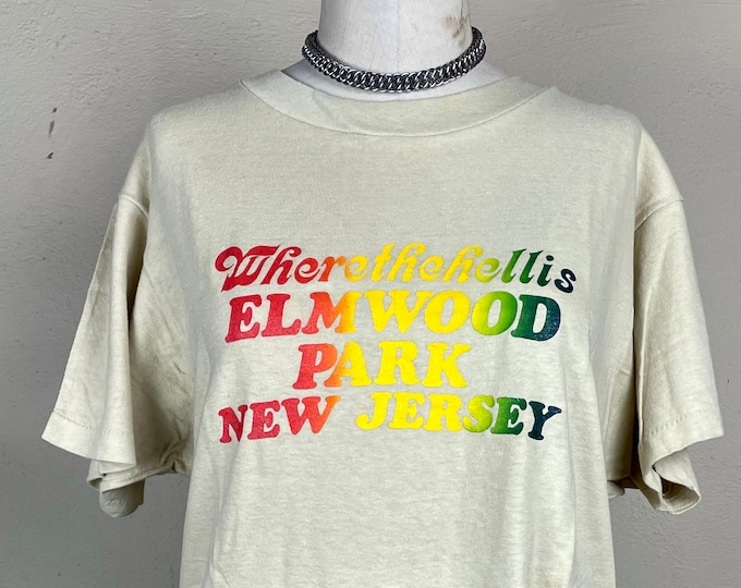Vintage 1970 1980 Elmwood Park New Jersey Rainbow Shirt