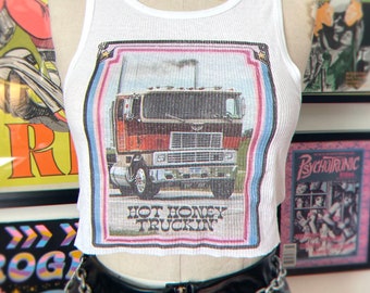 Ribbed Tank with Hot Honey Truckin Vintage Inspired Graphic