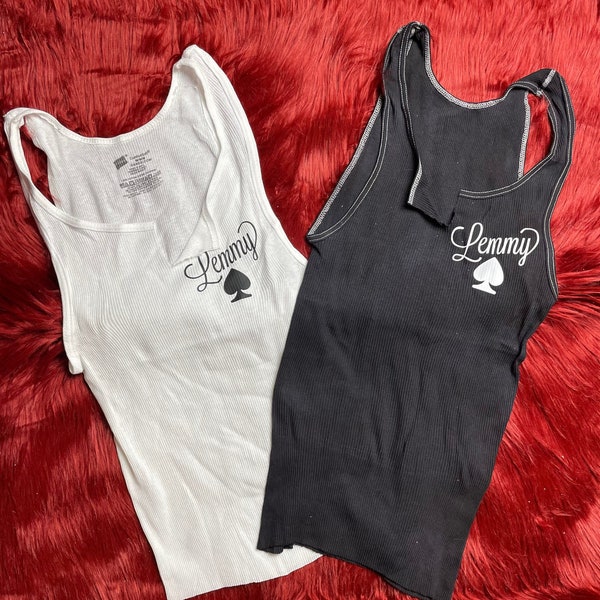 Ribbed Tank with Lemmy Vintage Inspired Graphic