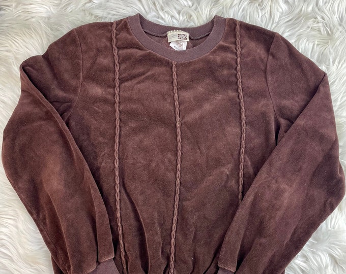 Vintage 1970 Sears Brown Velvet Sweatshirt