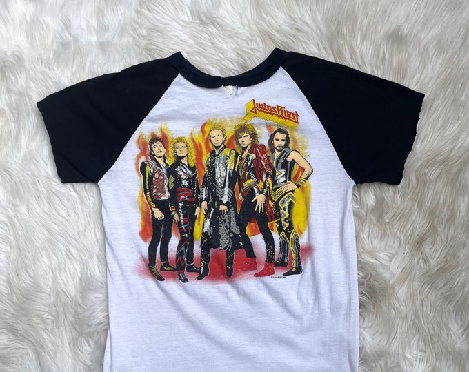 Vintage 1986 Judas Priest Fuel For Life Tour Raglan Shirt