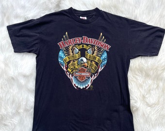 Vintage 1988 Harley Davidson Holoubek Melbourne Florida Eagle Shirt