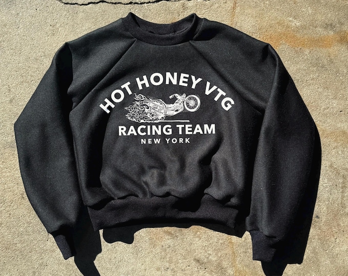 The “HHV Racing Team” Black Cropped Raglan Sweatshirt
