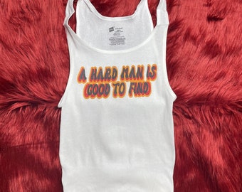 Ribbed Tank with A Hard Man Vintage Inspired Graphic