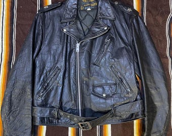 Vintage 1960 Schott Perfecto Steerhide Leather Motorcycle Jacket “One Star” size 42