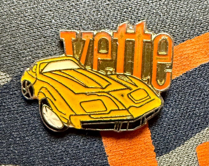 Yellow Vette Vintage 1990 Lapel Pin