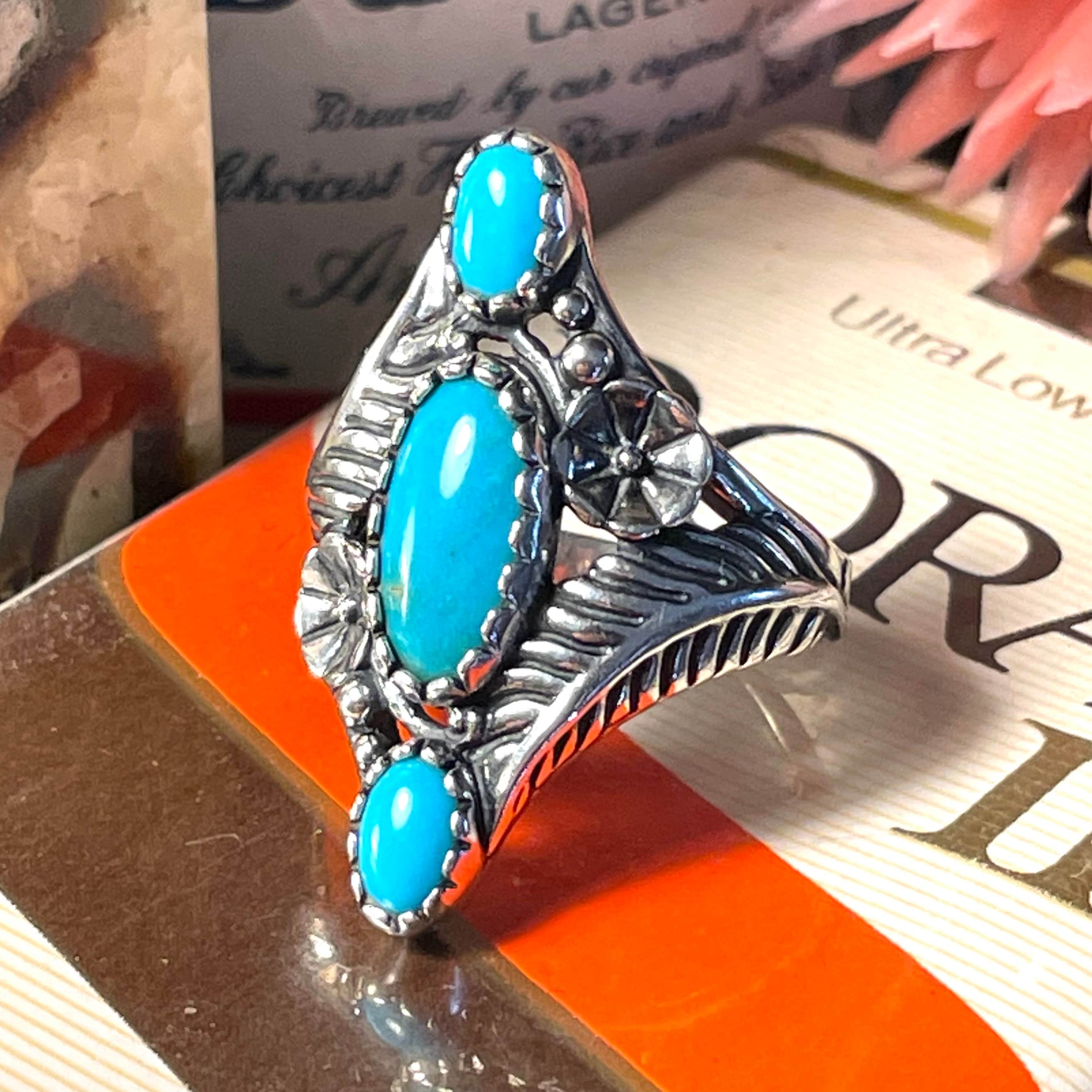 Gem Avenue Men's Sterling Silver Turquoise Wolf Ring - Southwestern Style, .925 Silver, Gift Box - View #11