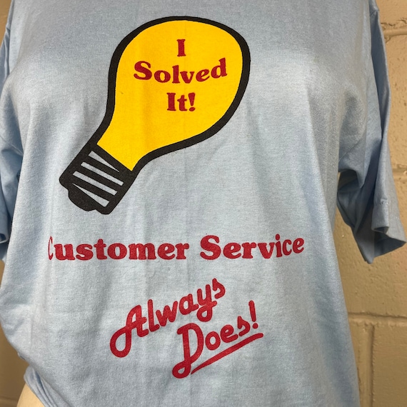 Vintage 1980 Customer Service Funny Graphic Shirt - image 2