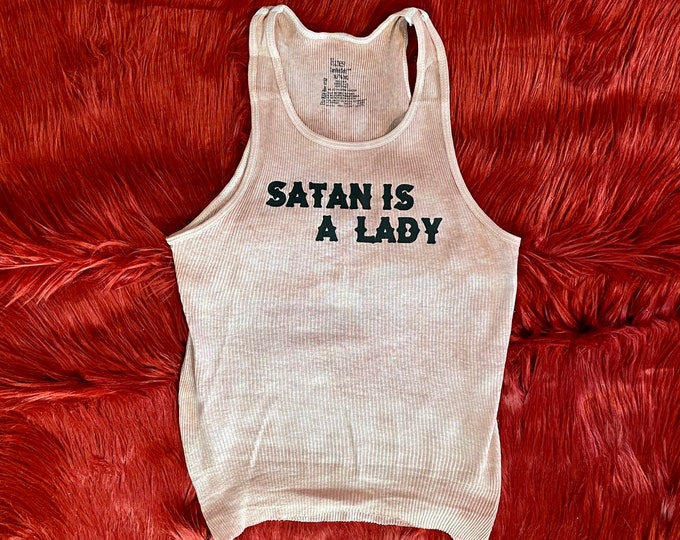 The "SATAN IS A LADY" Vintage Inspired Ribbed Tank