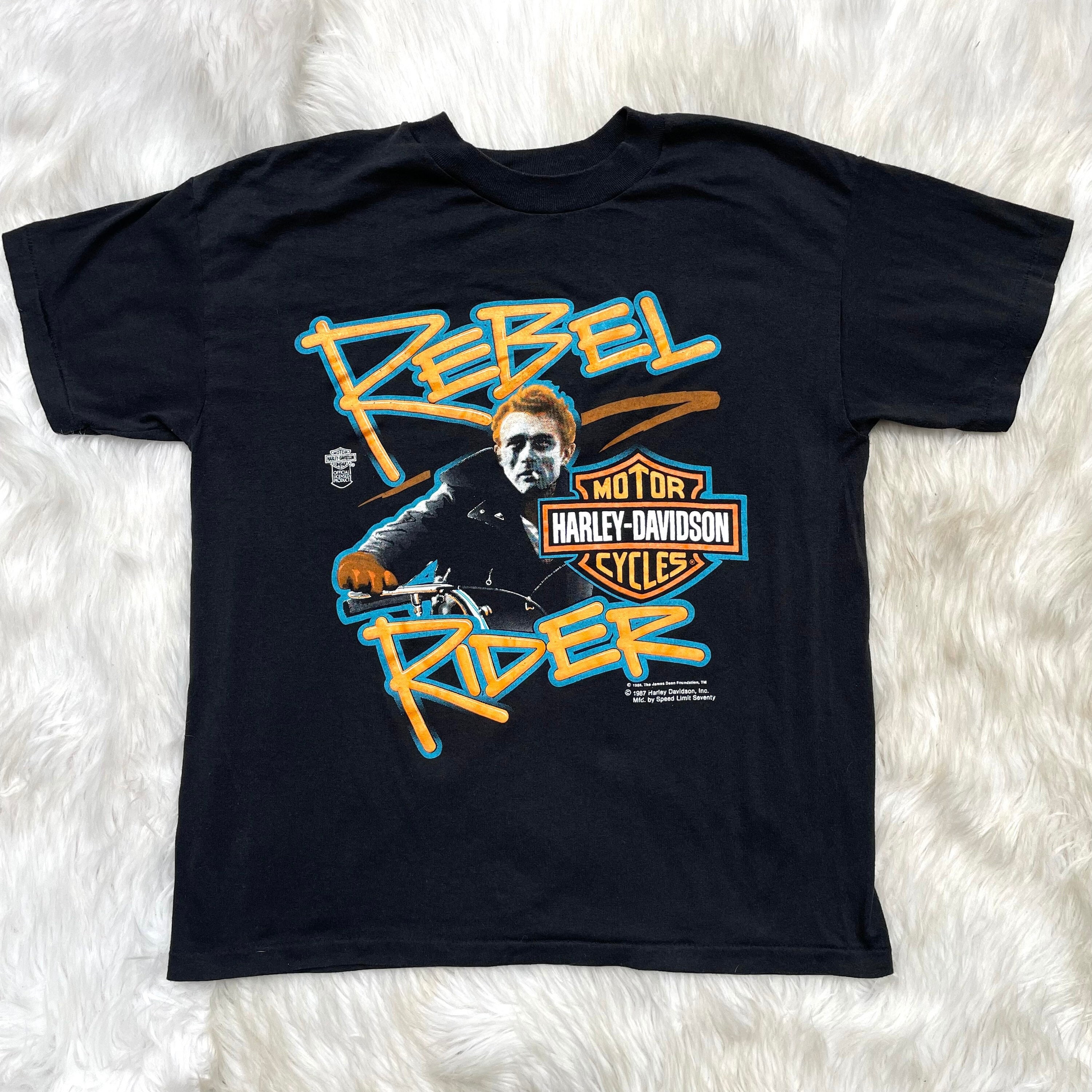 Vintage 1987 Harley Davidson James Dean Rebel Rider Shirt