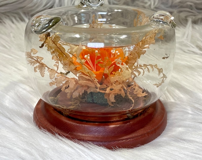 Vintage Faux Dried Flower Terrarium Ashtray Bowl