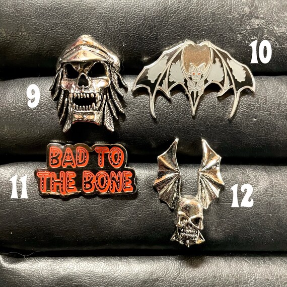Vintage 1980 1990 Biker Lapel Pins Gem