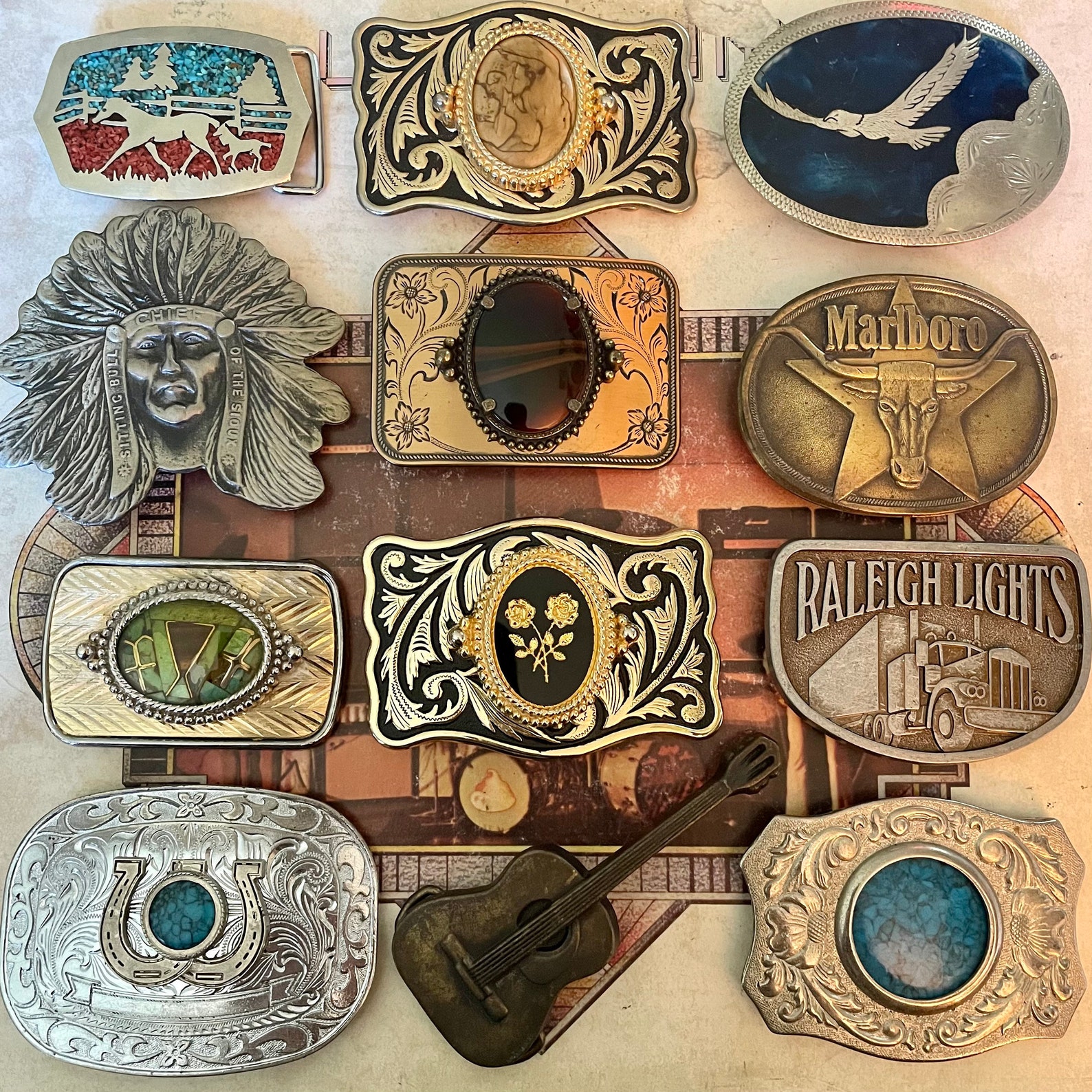Vintage Belt Buckles 1970 1980 1990 Etsy