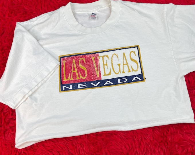 Vintage 1990 Las Vegas Nevada Cropped Shirt
