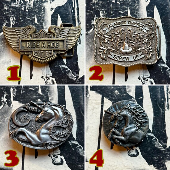 Vintage Belt Buckles 1970 1980 1990 - Etsy display picture 1