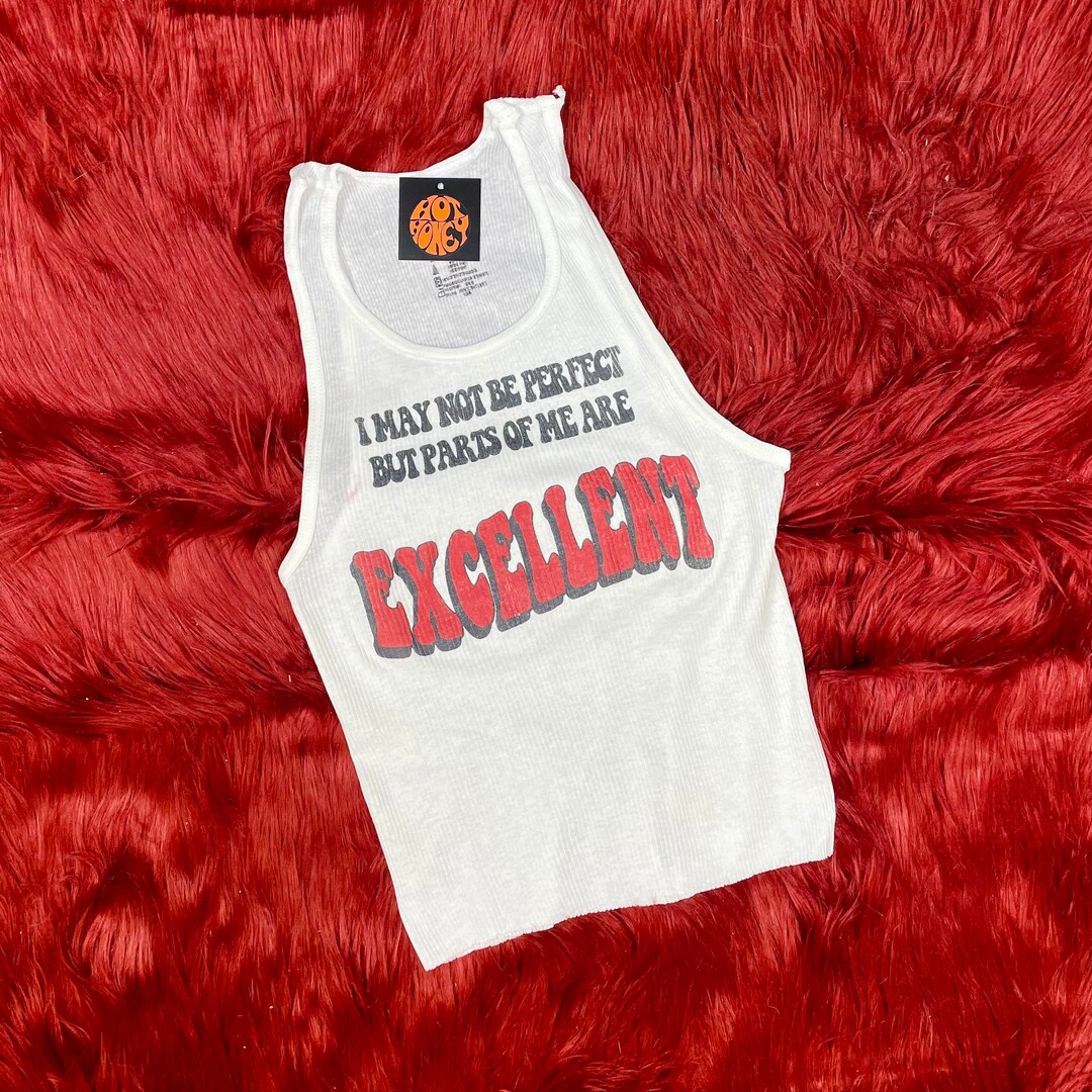 Ribbed Tank With Parts of Me Are Excellent Vintage Inspired Graphic - Etsy