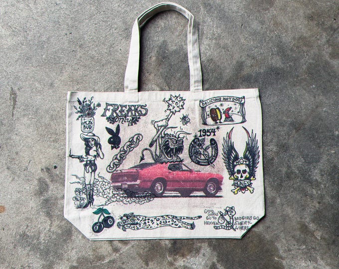 Customized Hot Honey Vintage Jumbo Canvas Totes