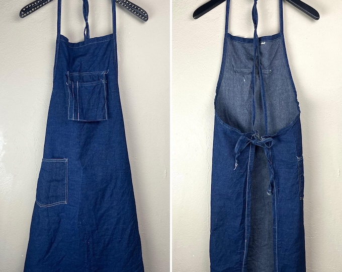 Vintage 1960 1970 Denim Union Made Work Apron