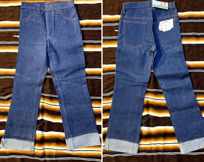 Kids’ Vintage 1960 1970 Cowden Dark Denim Jeans size 14