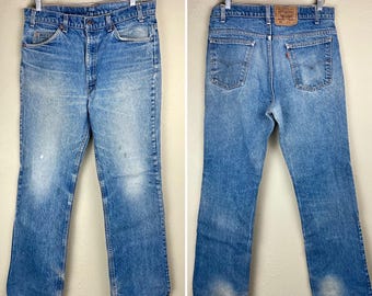 Vintage 80s Levis 517 Orange Tab Bootcut Jeans - Made in USA (W36