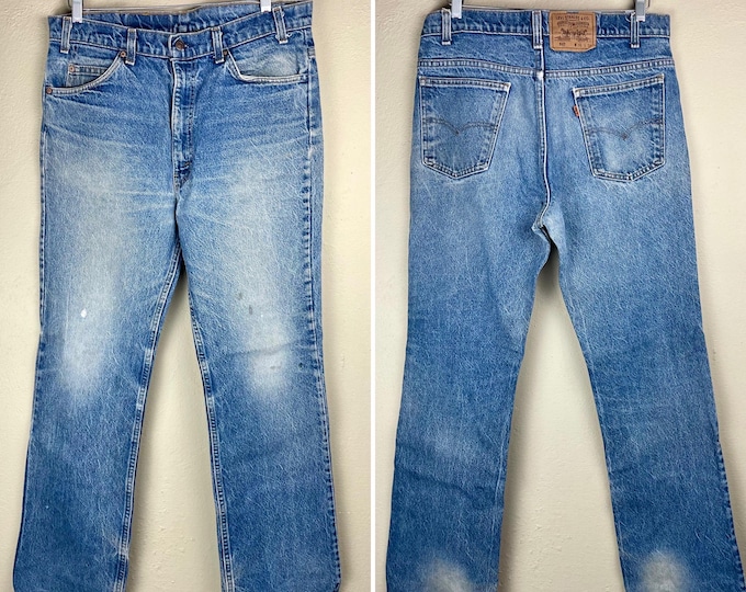 Vintage 1980 Levi’s 517 Orange Tab Distressed Denim Waist 36”