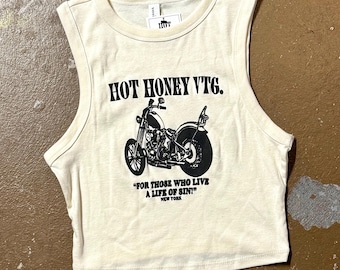 Hot Honey Vintage Shop Logo Baby Racer Tank