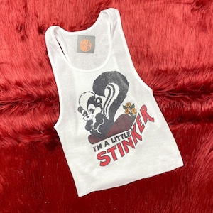 Ribbed Tank with Lil Stinker Vintage Inspired Graphic