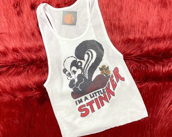 Ribbed Tank with Lil Stinker Vintage Inspired Graphic