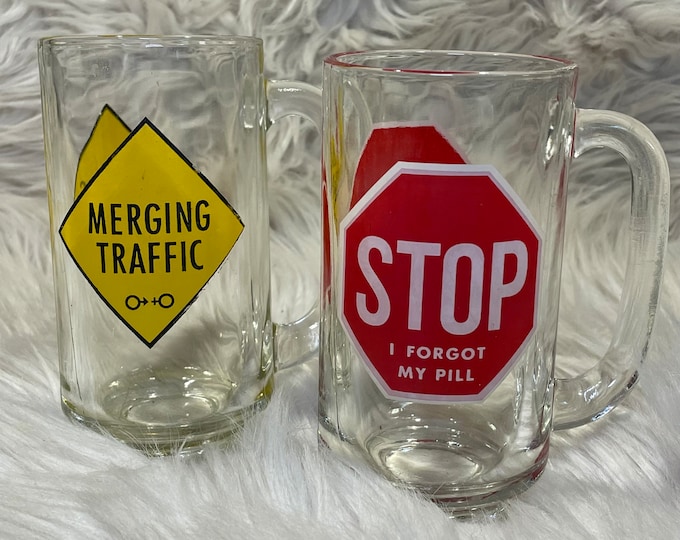 Vintage Naughty Novelty Glass Cups