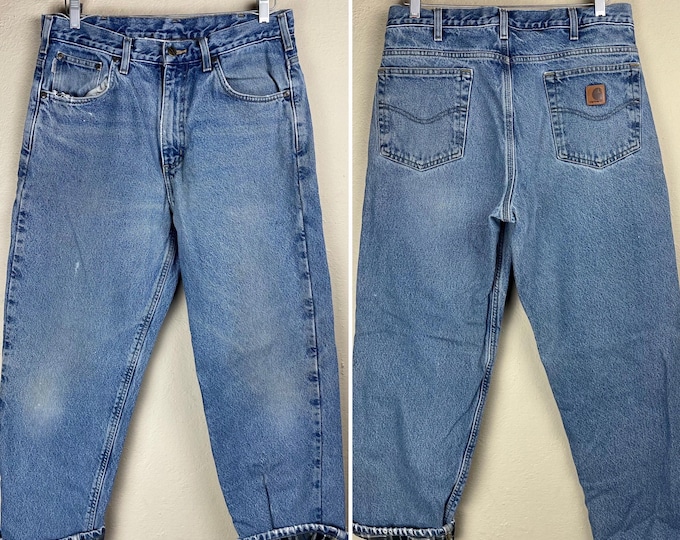Vintage Carhartt Flannel Lined Denim Waist 34”