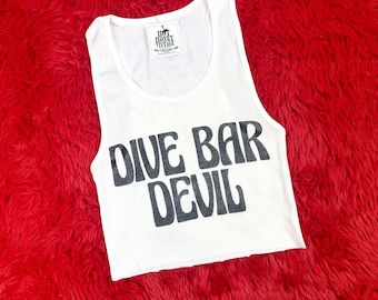 The “Dive Bar Devil” Vintage Inspired Graphic Ribbed Tank