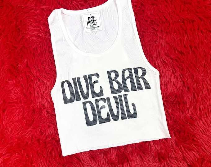 The “Dive Bar Devil” Vintage Inspired Graphic Ribbed Tank
