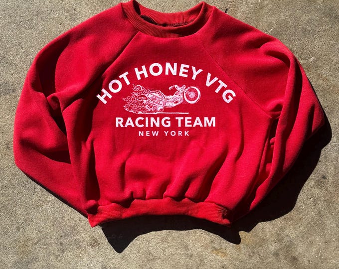 The “HHV Racing Team” Red Cropped Raglan Sweatshirt