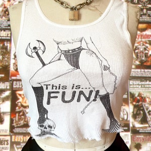 Ribbed Tank with This is… Fun Vintage Inspired Graphic