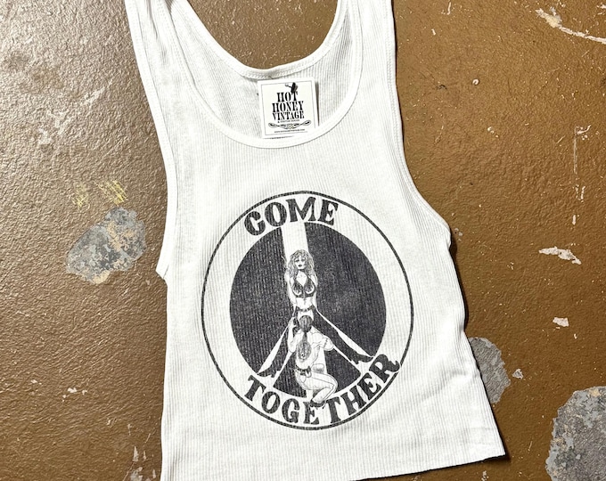 Come Together Peace & Love Vintage Inspired Ribbed Tank