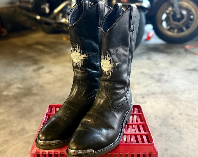Harley Davidson Leather Cowboy Boots size men’s 11.5