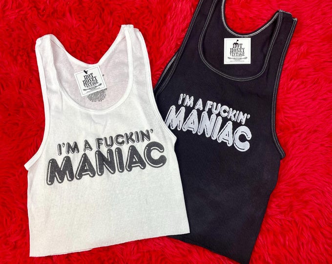 Ribbed Tank with F’n Maniac Vintage Inspired Graphic