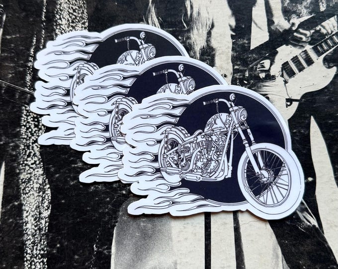 Single Sticker - Flamin’ Chopper Vintage Inspired