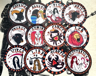 Single Sticker - Horoscope Zodiac Signs Vintage Inspired Sticker