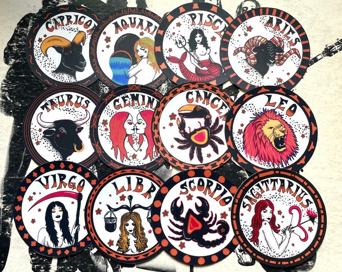 Single Sticker - Horoscope Zodiac Signs Vintage Inspired Sticker